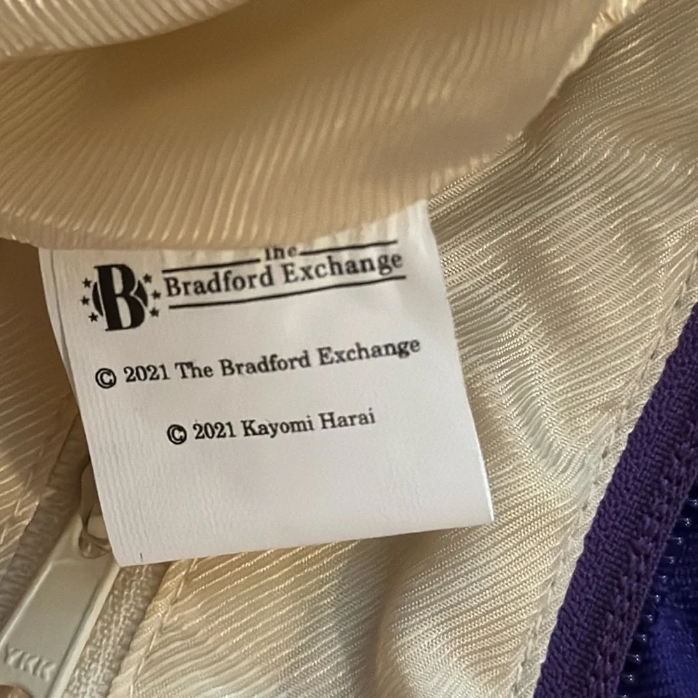 Bradford Exchange Owl Always Love You Kayomi Harai Quilted Purple Zip Tote NWOT